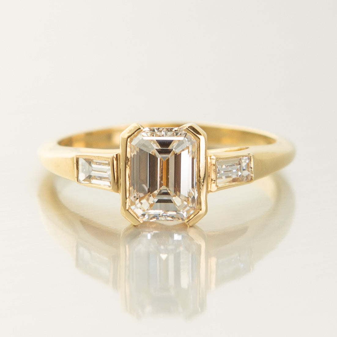 Stunning 1.5ct Emerald Cut Morganite Ring, Morganite Rings
